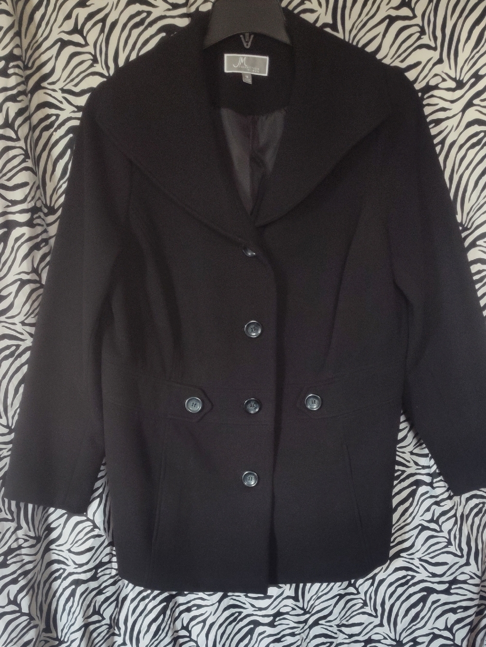 Classic Black Women's Peacoat Jacket by